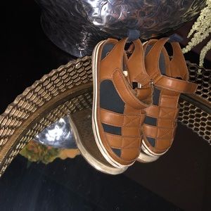 Cat & Jack Toddler Boys Brown Sandals w/ Velcro Strap (Size 10)